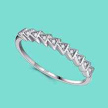 Anel de prata esterlina s925, elemento geométrico, anel de zircônio, design, 6 #7 #8 #, tamanho de menina, joia, anel de prata sólido 2024 - compre barato