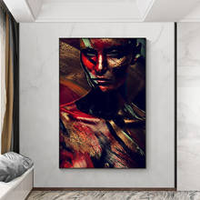 Black African Nude Camouflage Woman Oil Painting on Canvas Posters and Prints Scandinavian Wall Art Picture for living room 2024 - buy cheap