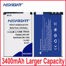 Аккумулятор HSABAT BL5CT BL-5CT 3400 мА · ч для Nokia 5220XM, аккумулятор 6730 C5-00 C6-01 C3-01 6303C 5220 6730c C5 6303i 2024 - купить недорого