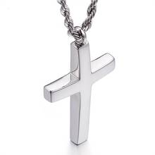 Korean version of the Christian titanium steel smooth cross men jewelry pendant 2024 - buy cheap