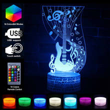 3D Novelty Guitar Night Light LED Colorful Romote Control Lava Table Lamp For Bedroom Decor Nightlight Child Kids Christmas Gift 2024 - buy cheap