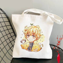 Bolso de compras Demon Slayer, bolsa de yute reutilizable, tejido 2024 - compra barato