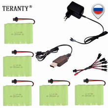 Atualize a bateria e o carregador de 6v 2800mah nimh para brinquedos rc carros tanques robôs do caminhão armas barcos aa ni-mh 6v bateria recarregável 2024 - compre barato