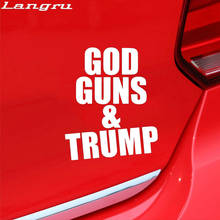 Langru 13*15,8 cm personalidad clásico Dios GUNS & TRUMP coche ventana vinilo calcomanía de parachoques accesorios Jdm para automóviles 2024 - compra barato