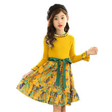 Teen Girls Sweet Sweater Dress Baby Cute Spring Autumn Girl Party Princess For Kids Sweet Flowers Long Sleeve Dress 10 12 8 Year 2024 - buy cheap