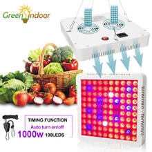 Lâmpada led para cultivo de plantas, 1000w, fitolâmpada para plantio indoor, espectro completo, para ervas e flores, temporizador com corda ajustável