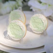 Soporte de plástico transparente de 3 pulgadas para exhibición de galletas, caballete de exhibición para colocar tarjetas en bodas, fiesta de cumpleaños, paquete de 24 2024 - compra barato