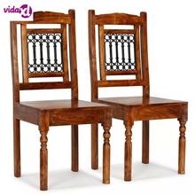 VidaXL-muebles para el hogar, sillas clásicas de madera maciza con acabado Sheesham, para sala de estar y comedor, 2 uds. 2024 - compra barato