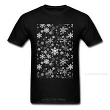 Winter Festive Snowflakes T Shirt Xmas Men T-shirts Customized Tee Shirts Merry Christmas Tops Adult Cotton Gift Clothes Black 2024 - buy cheap