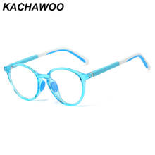 Kachawoo round glasses frame for children optical retro eyeglasses anti blue light green pink black students clear lens TR90 2024 - buy cheap