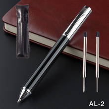 High quality Luxury Stainless steel and black business Office signature Medium Nib Ballpoint Pen New 2024 - buy cheap