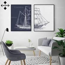 Sailing Poster Nautical Boat Canvas Painting Nordic Wall Art Print Ship Navy Artwork Living Room Picture for Home Interior Decor 2024 - buy cheap