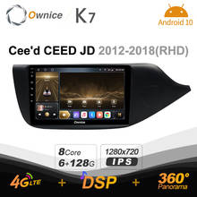 Ownice K7 6G + 128G Radio del coche para KIA Cee 'd CEED JD 2012 - 2018 android 10,0 BT 5,0 de atmósfera de la lámpara 360 4G LTE 1280*720 2024 - compra barato