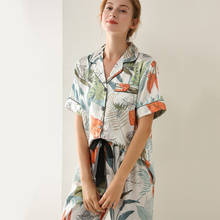 Lisacmvpnel Summer New Printing Pajamas Woman Silk Suit Short Sleeve Trousers Loose High Archives Sleepwear 2024 - buy cheap