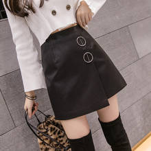 S-2xl Black Leather Mini Skirt Women For Autumn 2022 Winter High Waisted Pu Skirt Womens Spring Slim Irregular Black Skirt Jupe 2024 - buy cheap