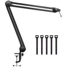 New Microphone Arm Stand, Heavy Duty Mic Arm Microphone Stand Suspension Scissor Boom Stands with Mic Clip and Cable Ties 2024 - buy cheap