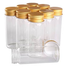 24 garrafas de vidro 40ml 30*80mm com tampões de alumínio dourados frascos de vidro frascos de vidro para o presente dos ofícios do casamento 2024 - compre barato