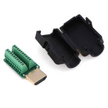 2.54mm HDMI Male 19P Plug Breakout Terminals Solderless Connector With Black Cover 20-26AWG 2024 - buy cheap