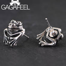 GAGAFEEL S925 Sterling Silver Small Golden Toad Frog Earring Stud Earrings for Women Female Christmas Earring Jewelry 2024 - buy cheap