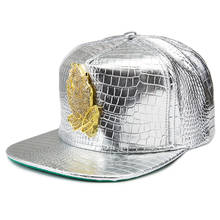 Casquette crocodilo strass orando mãos ouro bonés de beisebol couro do plutônio liso brimmed ajustável novos bonés hip hop chapéus masculinos 2024 - compre barato