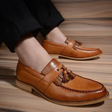 Sapatos casuais de couro estilo vintage para homens, sapatos casuais de alta qualidade para vestido formal, loafers, casamento, borla, sapatos 56 2024 - compre barato