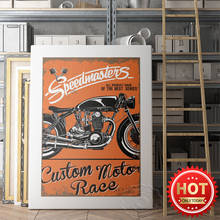 O cartaz da arte da motocicleta do vintage, speedmasleis imprime a propaganda feita sob encomenda da corrida de motol, pictur da parede da decoração da motocicleta do metal pesado, fãs 2024 - compre barato