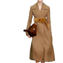 Plus tamanho 3xl! x-long cashmere casaco feminino fino elegante moda casaco de lã 2024 - compre barato