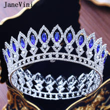 JaneVini Luxury Rhinestone Bridal Tiaras and Crowns Baroque Full Crystal Diadem Queen Headbands Wedding Hair Jewelry Accessories 2024 - buy cheap