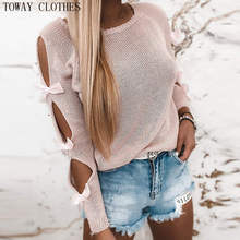 Solid Autumn Women Cut-out Lace-up Long Sleeve Sweaters Long Sleeve Solid Tops 2024 - buy cheap