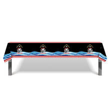 Toalha de mesa listrada pirata 130*220cm, toalha de mesa descartável para decoração de festa bucaneer, tomada de banho náutica, lembrancinhas para festa 2024 - compre barato