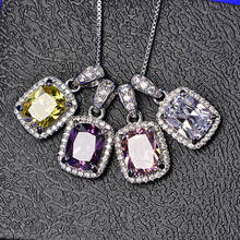 2020 Pink Blue AAA+ Zircon Pendants Necklaces For Women Luxury Crystal Necklaces Ladies Jewelry Christmas Girlfriend Gift 2024 - buy cheap