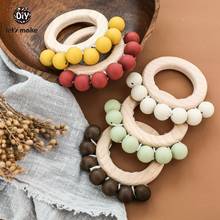 Let's Make 1pc Baby Rattles Nursing Bracelet Food Grade Silicone Beads Teething Ring Beech Wooden Toys Bpa Free Baby Teether 2024 - buy cheap