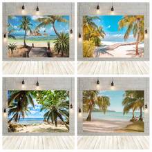 Avezano Summer Holiday Tropical Hawaii Sea Beach Blue Sky Palms Tree Background Photography Backdrops For Photo Studio Photozone 2024 - buy cheap