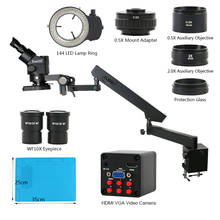3.5X-90X Zoom Simul Focal Trinocular Stereo Microscope + Industrial 1080P HDMI VGA Video Camera + Articulating Arm Pillar Clamp 2024 - buy cheap
