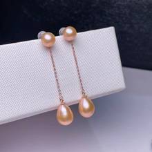 shilovem 18k yellow gold  Natural freshwater pearls Drop Earrings fine Jewelry women trendy anniversary new gift myme09102111zz 2024 - buy cheap