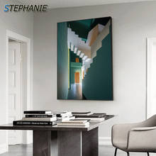 Nordic Green Construction Space Canvas Painting Abstract Geometry Creativity Poster Modern HD Print Wall Art Picture Home Decor 2024 - buy cheap