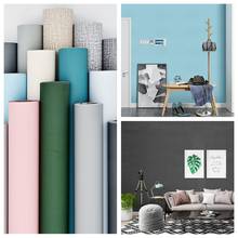 PVC Waterproof Matte Wallpaper Stickers Removable Solid Color Vinyl Wall Sticker Modern Self Adhesive Waterproof Wall Papers 2024 - buy cheap