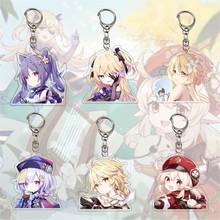 Newly Genshin Impact Anime Game Keychain Zhongli Diluc Venti Paimon Keyring Cute Girls Women Bag Charm Decoration Car Key Chain 2024 - buy cheap