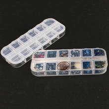 Caja de plástico transparente con 12 rejillas, bolsa para guardar joyas, organizador de exhibición de diamantes de imitación 2024 - compra barato