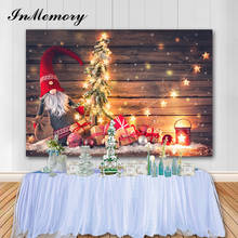 InMemory-tablero de madera para fotografía, cuerdas de luces brillantes, regalos, Fondo de Navidad, accesorios para Baby Shower, fotófono 2024 - compra barato