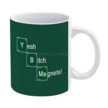 Sim, ímãs! Caneca branca engraçada 11oz, xícaras de cerâmica, café, chá, leite, bb heisenberg, tipografia walt oral peixes, cristal, meth azul m 2024 - compre barato