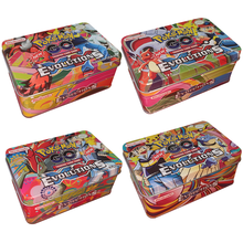 Nova 42 pçs/set Ferro Caixa de Pokemon TAKARA TOMY Batalha Brinquedos Colecionáveis Coleção Anime Cartões De Jogo para Crianças Cartões De Pokemon 2024 - compre barato