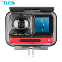 Telesin-capa protetora para câmera insta360 one r 4k 360, à prova d'água, acessório para câmera de ação, edição panorâmica 2024 - compre barato