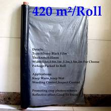 Wholesale 420m²/Roll 0.02mm Silver Black Reflective Mulch Film Agricultral PE Plastic Film Promoting Plants Grow Photosynthesis 2024 - buy cheap