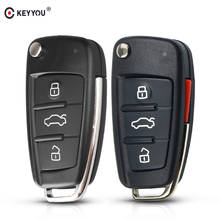 KEYYOU 10pcs 3/4 Buttons Flip Remote Key Repalcement Folding Car Key Shell For Audi A6L Q7 A2 A3 A4 A6 A6L A8 TT 2008 - 2011 Fob 2024 - buy cheap