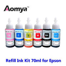 Aomya-kit de recarga de tinta à base de corante, 6 cores, 3 lotes, 18 peças, cartucho, para epson l800, l801, t6731, t6732, t6733, t6734, t6735, t6736, impressora 2024 - compre barato