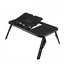 Adjustable Floding Laptop Table Stand Lap Tray Notebook Desk with USB Cooling Fans Stand Tray f 2024 - buy cheap