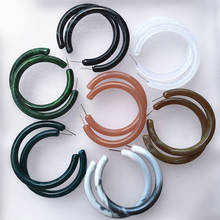 UJBOX эксклюзивный оптом акриловый серьги-кольца из смолы женские разноцветные геометрические круглые серьги яркая бижутерия для вечеринки 2024 - купить недорого