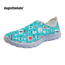 Doginthehole-zapatos planos con estampado Dental para mujer, zapatillas informales de malla sin cordones, para verano 2024 - compra barato