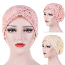 Летняя тюрбан, тонкая кружевная мусульманская шляпа, однотонные хлопковые шапочки под хиджаб, элегантные женские тюрбанты, капот, арабский головной убор, хиджаб, Femme Musulman 2024 - купить недорого